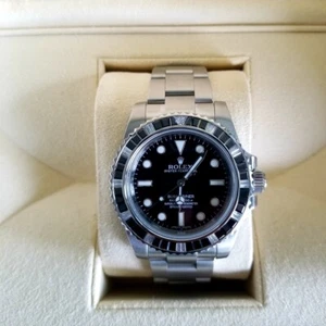 Rolex Submariner Men's Black Watch - 114060 Steel Custom Bezel + Original Bezel - Picture 1 of 6