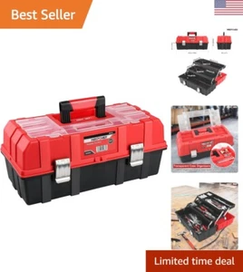 Premium 17'' Three-Layer Folding Plastic Toolbox: Sturdy and Secure Storage - Picture 1 of 8