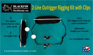 Outrigger Rigging Kit - zwei 50 Fuß vorkonfigurierte Dacron Linien mit Outrigger Clips - Bild 1 von 4