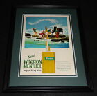 1967 Cigarettes menthol Winston 11x14 encadrées PUBLICITÉ ORIGINALE