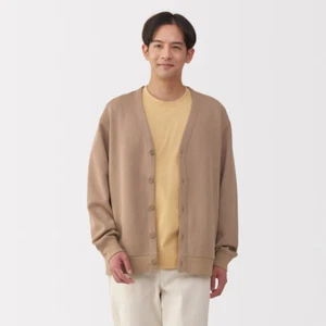 Cárdigan MUJI Para Hombres Doble Tejido Cuello en V Moca Marrón FedEx - Imagen 1 de 8