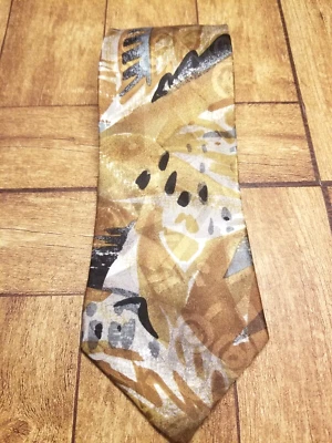 Bugatti абстрактный золотой черный текстурированный итальянский заостренный шелковый галстук США - Изображение 1 из 4