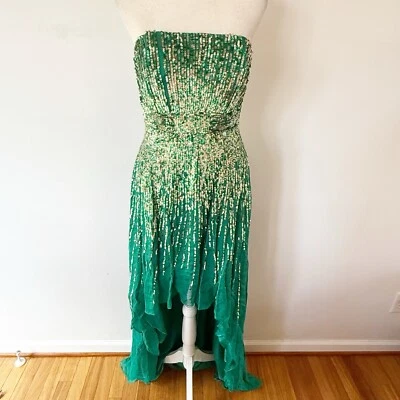 Sherri Hill Sequin Strapless Silk Gown Women’s 8 Evening Formal Glam Prom Hoco - Image 1 of 4