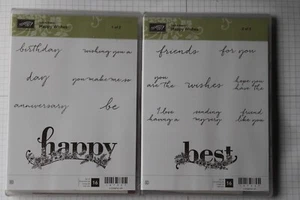 Stampin Up Happy Wishes set of 16 stamps Anniversary Birthday Friend Love - Picture 1 of 3