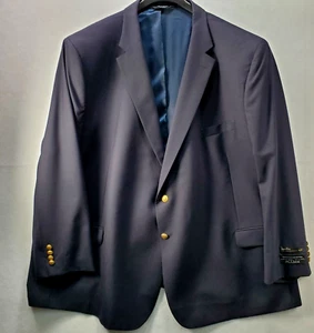 Jos A Bank Men Size 62R Navy Blue Classic Wool Blazer Regal Fit Gold Buttons NEW - Picture 1 of 12