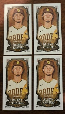 4 Card Lot Yu Darvish 2024 Allen & Ginter MINI #5 San Diego Padres A&G Backs - Image 1 of 2
