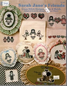 Banar Designs CL-53 SARAH JANE'S FRIENDS Mix Match Cross Stitch Pattern Leaflet - Picture 1 of 1