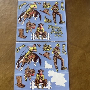 Frances Meyer Aufkleber - Happy Trails - 2 Teilbögen Cowboys Pferde selten - Bild 1 von 9