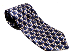 Todays Man Tie Silk Green Blue Gold Geometric Necktie New 57 x 3.75 - Picture 1 of 5