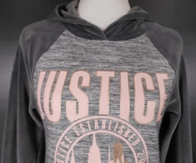 Genial sudadera con capucha gris justicia talla 12 para niña Foto 1 de 4