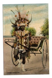 DB Postkarte, Rikscha Junge, Durban, Südafrika, lackiert, aus Album 1937 - Bild 1 von 2