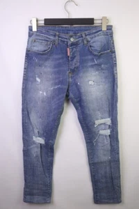Dsquared2 Blue Denim Cotton Medium Wash 5-Pockets Skinny Leg Distressed Jeans 42 - Picture 1 of 17