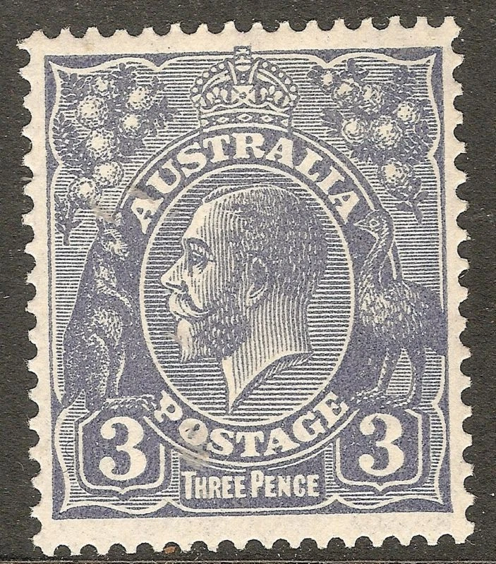 1926 AUSTRALIA KGV 3d Blue Small Multiple Wmk MH - Image 1 of 1