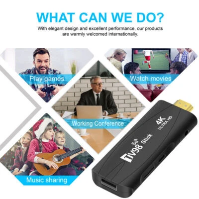 TV98 TV Stick Android 12.1 Smart TV Box 2,4G 5G Dual WiFi 4K UHD Media Player - Bild 1 von 4
