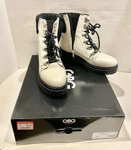NIB GBG Los Angeles White Multi LL Black Boots GG Walken Size 7.5 - Picture 1 of 9