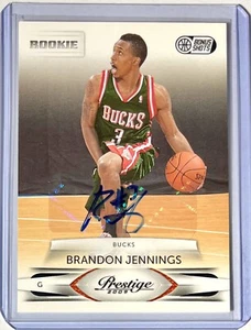 Brandon Jennings ROOKIE AUTO RC 2009 Prestige Bonus Shots Black Signatures /25 - Picture 1 of 6