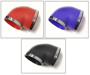Reductor Intercooler Acoplador de Codo de Goma de 4" 90 Grados + 2 Abrazaderas Rojo Azul Negro - Imagen 1 de 4