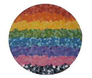Vinyl Record Painted Wall Art - 12" Hand Painted - Rainbow - Bild 1 von 2