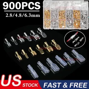 900/720Pcs Male & Female Quick Splice Spade Wire Connectors Crimp Terminals Kits - Picture 1 of 58