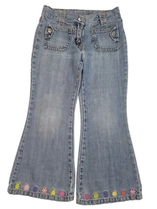 Gymboree Girls 5 Blue Jeans Embroidered Candy Gummy Bear Peppermint Gum Drop - Picture 1 of 5
