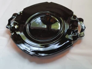 L. E. Smith Glass Co. Handled Serving Plate - Picture 1 of 2