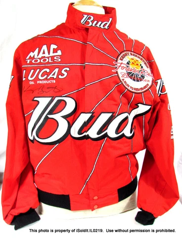 BUDWEISER RACING JACKET SIGNED KENNY BERNSTEIN NHRA SS Sport Service SZ S Cover