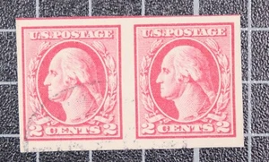 Scott 532 2 Cents Washington Used Imperforate Pair SCV $120.00 - Picture 1 of 2