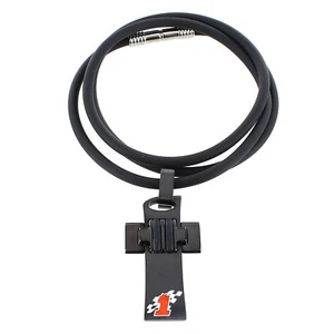 Rochet Roma Magnum Black IP Plated Stainless Steel #1 Cross Pendant with Cord - Picture 1 of 4