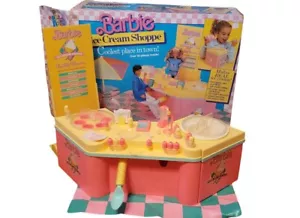 Vintage 1986 Mattel Barbie Ice Cream Shoppe in Original Box Near Complete Rare - Picture 1 of 15