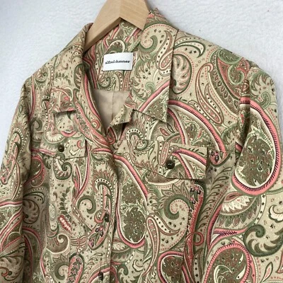 Chaqueta ALFRED DUNNER 10 Floral Cachemira Utilidad Botón Delantero Manga Larga Beige Foto 1 de 4