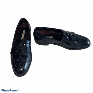 Florsheim Imperial schwarz Leder Halbschuh Budapester Kiltie Quaste Schuhe Herren 9 F - Bild 1 von 7