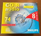 Philips CD-R Audio 74 Minuten 8er-Pack Neu Alter Lagerbestand Neu aus altem Lagerbestand Leer beschreibbar