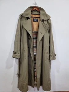 Stunning BURBERRY Vtg Mens Classic Nova Check Trench Coat 42/44 With Wool Liner - Picture 1 of 8