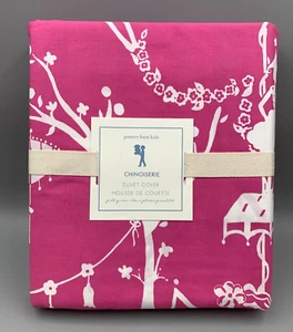 Pottery Barn Kids Chinoiserie Cotton Percale Duvet Cover Pink Full Queen #N6 - Picture 1 of 6