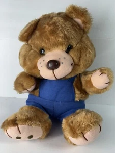 Vintage Dan Brechner Teddy Bear Plush Toy Stuffed Animal In Overalls - Picture 1 of 6