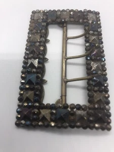 Victorian Beautiful Tri Colored Steel Cut Belt Buckle - Picture 1 of 6