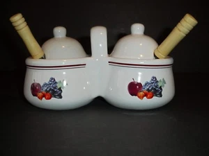 Vintage Houston Harvest Dual Jam/Jelly Jars with Lids & Spoons - Picture 1 of 1
