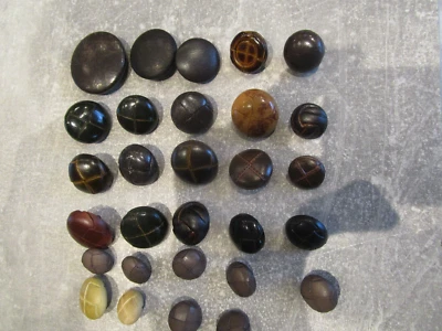 29 Knöpfe Oesenknöpfe  Kunst Theater Schneiderei Trachten Kunststoff /Leder - Bild 1 von 4