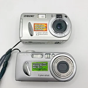 Sony Cyber-Shot DSC-P10 5.0MP & DSC-P32 6.0MP Digital Cameras - Working, Used - Picture 1 of 12