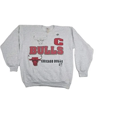 Chicago Bulls Sudadera Cuello Redondo Pullover XL Gris Baloncesto NBA Años 90 De Colección Foto 1 de 4