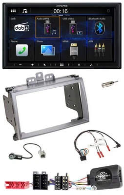 Alpine Bluetooth 2DIN Lenkrad DAB USB Autoradio für Hyundai i20 2009-2012 silber - Bild 1 von 4