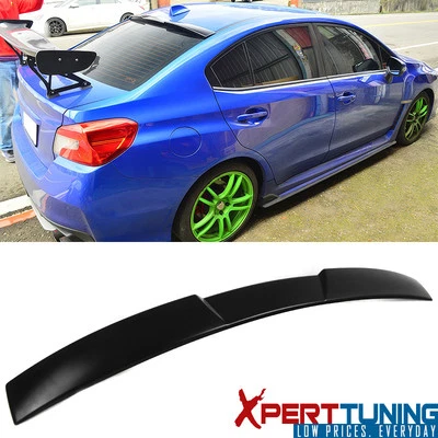 Fits 15-21 Subaru WRX STI V Style Unpainted Black ABS Rear Roof Spoiler Wing Foto 1 de 4