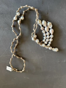 Mela Made In Italy Italian Pearl Necklace V Puglia Linen - Picture 1 of 6