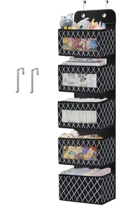 Over The Door Hanging Organizer 5 Large Pockets 2mm Thick Hard Cardboard Nonwove - Picture 1 of 9