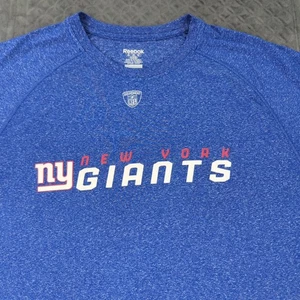 New York Giants Shirt Reebok Speedwick Y2K Blue Short Sleeve Men 2XL - Picture 1 of 10