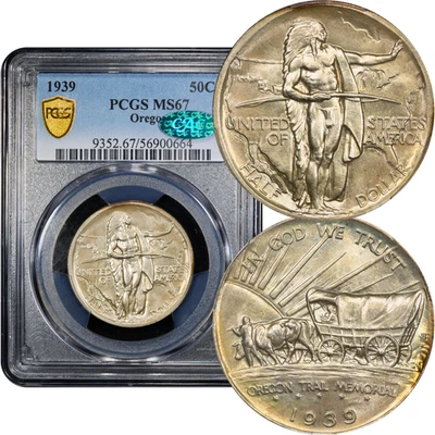 1939 Oregon Commemorative Half Dollar 50c PCGS MS67 CAC - Image 1 of 4