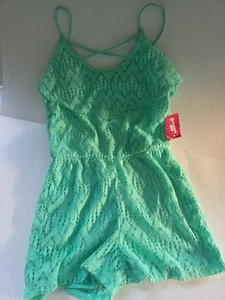 Girls Lime green Jumpsuit/Romper with straps. New with tag Size 10 /12 - Picture 1 of 10