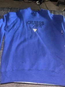 Vintage Guess Sport USA Embroidered Crewneck Sweatshirt -L Bleach Marks Pls Look - Picture 1 of 5
