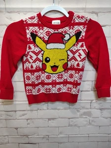 Boys Sz 5 Jumping Beans Nintendo Pokemon Pikachu Christmas Sweater - Picture 1 of 4