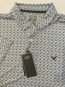 Callaway Men's Size L Opti-Dri Golf Polo Stretch Golf Clubs Allover Print Shirt - Picture 1 of 7